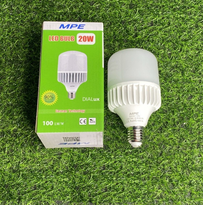 Bóng đèn LED Bulb Trụ 20W MPE LB-20 - Thân nhôm - Ánh sáng trắng