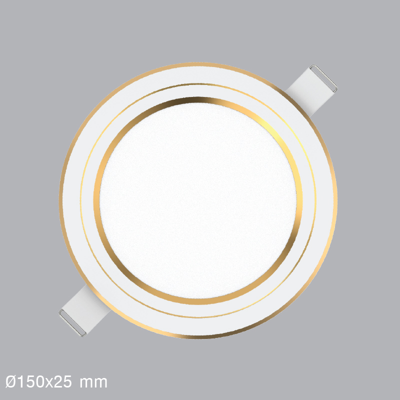 Đèn Led Panel âm trần tròn, viền vàng 9W MPE RPL-9/3C/G 3 chế độ màu